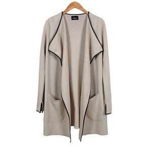 Zara Knit Ivory Open Front Sweater Coat